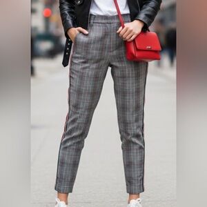 Hollister Checkered Trousers with Red Stripe
